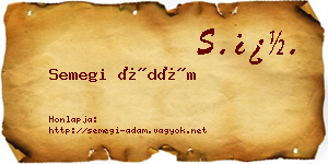 Semegi Ádám névjegykártya